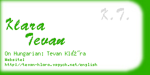 klara tevan business card